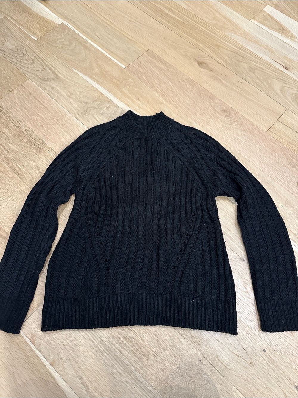 Black Knit Crewneck Sweater